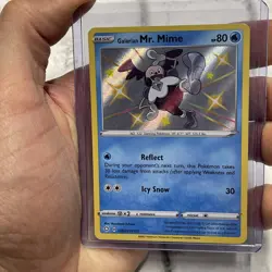 Pokemon TCG Galarian Mr. Mime Shining Fates SV020/SV122 Holo Shiny Holo Rare NM - Image 1