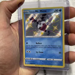 Pokemon TCG Galarian Mr. Mime Shining Fates SV020/SV122 Holo Shiny Holo Rare NM - Image 2