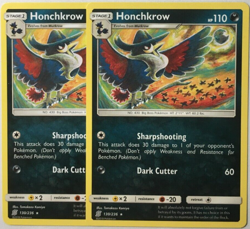 POKEMON 2X HONCHKROW 130/236 UNIFIED MINDS RARE NEAR MINT - Image 1