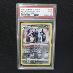 2020 Pokemon: METAGROSS 118/185 - [Reverse Holo] - [Vivid Voltage] Mint - PSA 9 - Image 1