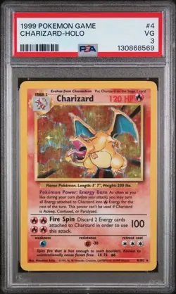 1999 POKEMON GAME #4 CHARIZARD-HOLO PSA 3 - Image 1