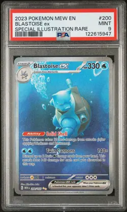 2023 POKEMON SV 151 EN #200/165 BLASTOISE EX SPECIAL ILLUSTRATION RARE PSA 9 - Image 1