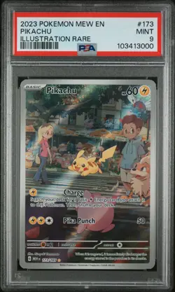 Pikachu Pokemon Mew EN-151 Pikachu #173 Illustration Rare PSA 9 - Image 1