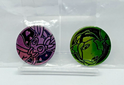 Pokemon TCG Coin Set Turtwig & Sylveon Metal Flip Coins Official Game Accessory - Image 1