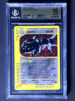 BGS PRISTINE 10 2003 Pokemon (WOTC) Skyridge Steelix-Holo #H29 (POP 1) - Image 1