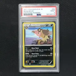 2011 Pokemon: MANDIBUZZ 69/98 - [Non Holo Rare] [Emerging Powers] - Mint - PSA 9 - Image 1