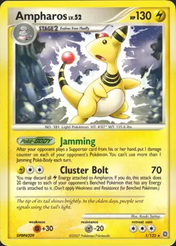 Ampharos 1/132 (DP Secret Wonders) Rare Deck Excl Lightly Played Pokemon Card - Image 1