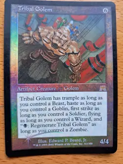 tribal golem onslaught foil VO card magic the gathering - Image 1