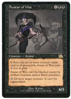 Avatar of Woe 56/143 Prophecy 2000 (PCY) Heavily Played HP Rare MTG Magic - Image 1