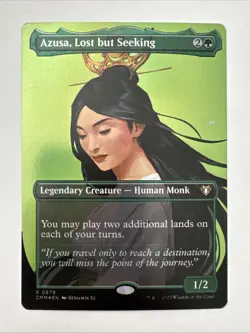 Azusa, Lost but Seeking (Borderless) Commander Masters Foil - Image 1