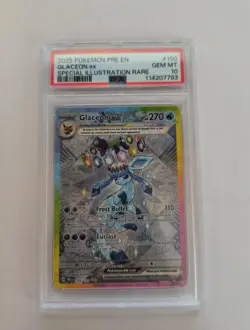 Glaceon ex 2025 Pokemon SV Prismatic Evolutions #150 Illustration Rare PSA 10 - Image 1