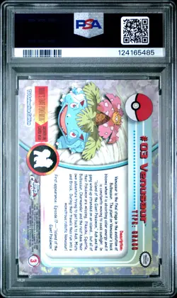2000 TOPPS CHROME POKEMON T.V. #3 VENUSAUR PSA 10 - Image 2