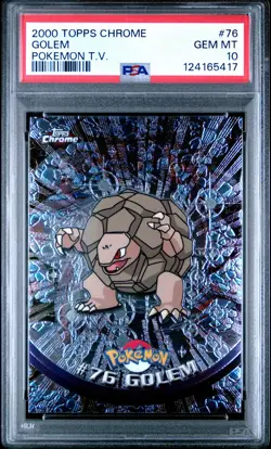 2000 TOPPS CHROME POKEMON T.V. #76 GOLEM PSA 10 - Image 1