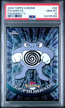 2000 TOPPS CHROME POKEMON T.V. #62 POLIWRATH PSA 10 - Image 1
