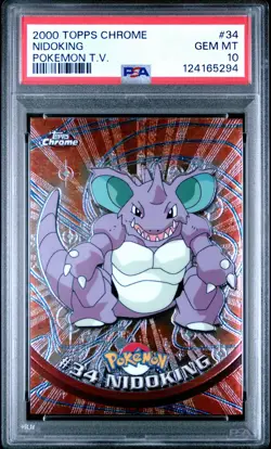 2000 TOPPS CHROME POKEMON T.V. #34 NIDOKING PSA 10 - Image 1