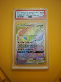 Pokemon Venusaur & Snivy GX 249/236 Cosmic Eclipse Secret FA #249/236 PSA 9 - Image 1