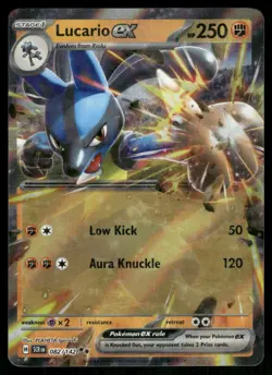 Lucario ex 082/142 Double Rare Holo NM Pokemon SV07: Stellar Crown - Image 1