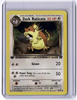 Dark Raticate 51/82 Common 1st Edition NM Pokemon Team Rocket - Image 1