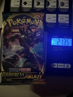 Heavy 21.35g Pokemon Sealed Darkness Ablaze Booster Pack - Image 1