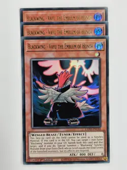 Yu Gi Oh - 3x L5DD-ENC03 Blackwing - Vayu the Emblem of Honor - Ultra Rare - Image 1