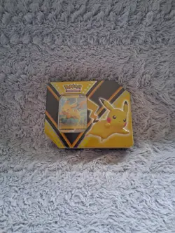 Pokemon Pikachu V Powers Tin NEW Factory Sealed Tin 5 Booster Packs Cards TCG - Image 1