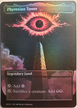 Phyrexian Tower FOIL (MISCUT) Proxy Playtest Card with Custom Art Design - Image 3
