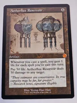 MTG - Aetherflux Resevoir Schematic RETRO FRAME - Brother's War Artifacts - Image 1