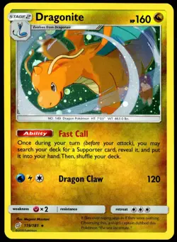 Pokemon TCG Dragonite 119/181 2019 Team Up Cosmos Holo Promo Card - LP - Image 1