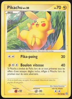 Carte Pokemon Pikachu 70/100 Tempete Francais - Image 1