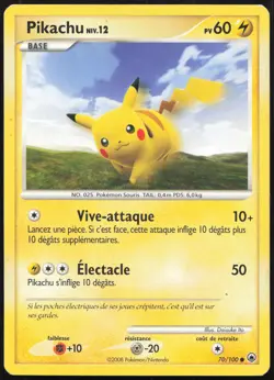 Carte Pokemon Pikachu 70/100 Aube Majestueuse Francais - Image 1