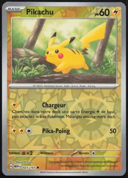 Carte Pokemon Pikachu 025/165 Reverse 151 Francais - Image 1