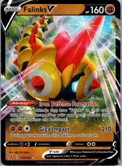Pokemon TCG Falinks V 110/192 Rebel Clash NM - Image 1