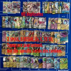 Reserved Pokemon cards Lot of 100 No-duplicate VMAX(3) VSTAR(3) V(24) ex(70) - Image 1