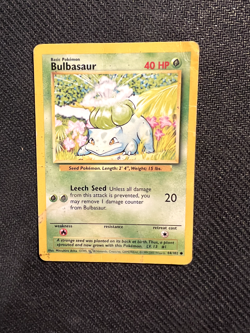Pokemon TCG Bulbasaur Base Set 44/102 Regular 1999-2000 Wizards Base Set HP - Image 1