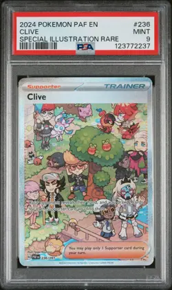 CLIVE #236 SPECIAL ILLUSTRATION RARE 2024 POKEMON PAF PALDEAN FATES PSA 9 MINT - Image 1