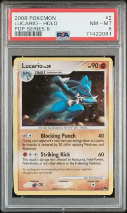 PSA 8 2008 POKEMON LUCARIO POP SERIES 2/17 - Image 1