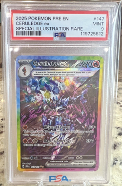 2025 POKEMON PRE EN-PRISMATIC EVOLUTIONS SPECIAL #147/131 CERULEDGE EX PSA 9 - Image 1