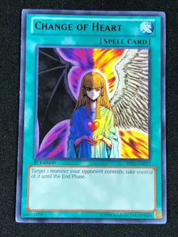 YUGIOH CHANGE OF HEART BP01-EN037 1ST RARE (LP) - Image 1
