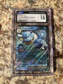 Pokemon TCG Blastoise EX Scarlet & Violet Holo Double Rare Card 009/165 CGC 10 - Image 1