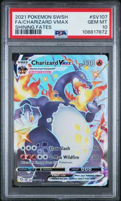PSA 10 Charizard Vmax SV107/SV122 Shining Fates Pokemon Card - Image 1