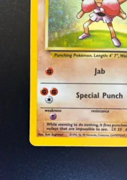 Hitmonchan Base Set Holo Unlimited Rare Pokemon TCG Card 7/102 - Image 5