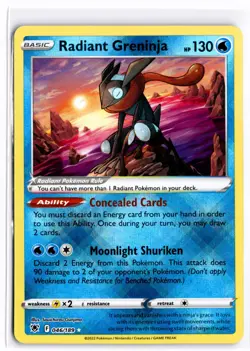 2022 TCG Pokemon #046 Radiant Greninja 046/189 Reverse Holo Astral Radiance - Image 1