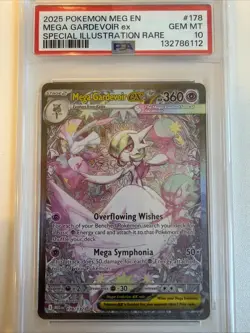Mega Gardevoir ex 178/132 Me01: Mega Evolution Holo PSA 10 Pokemon - Image 1