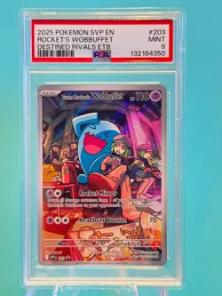 2025 Pokemon - Destined Rivals ETB - Team Rocket's Wobbuffet - SVP203 - PSA 9 - Image 1
