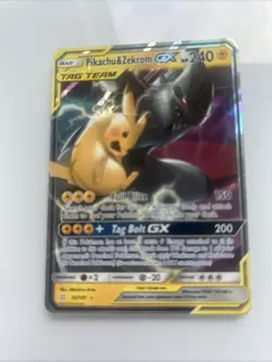 Pokemon Pikachu & Zekrom GX TCG Sun & Moon Holo Ultra Rare Card 33/181 - Image 2