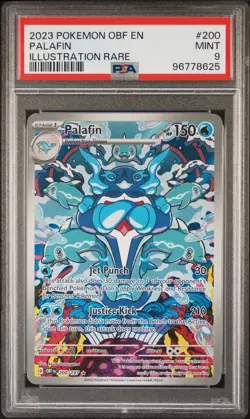 2023 POKEMON OBF EN-OBSIDIAN FLAMES ILLUSTRATION RARE #200 PALAFIN PSA 9 - Image 1