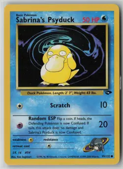 Sabrina's Psyduck 99/132 Pokemon TCG Gym Challenge Regular (Moderate Play) MP 1 - Image 1