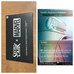 MTG Secret Lair x Marvel Arcane Signet “Earth’s Mightiest Emblem” Promo Card - Image 1
