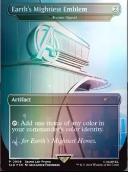 MTG Secret Lair x Marvel Arcane Signet “Earth’s Mightiest Emblem” Promo Card - Image 2
