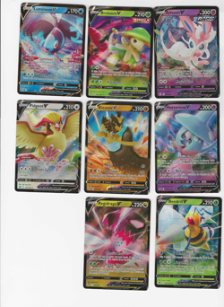 Lot of (8) Pokemon Cards V Rare SWSH Sylveon Beedrill Pidgeot Hatterene NM - Image 1